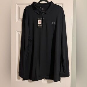 Under Armour Men's MatchPlay Long Sleeve Black Polo